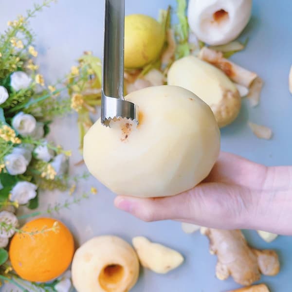 Rød - Teleskopisk - grøntsagsskræller - Multifunktionel - æblekerner - rustfrit - stål - Æblekernefjerner - 2 - 1 - køkkenredskab