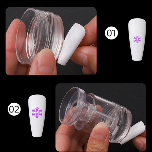 IC 2st Roterbar Transparent Nagelplade Manikyrværktøj Nagelstämpel A onesize