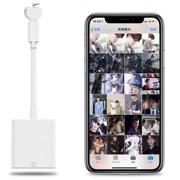 iPhone Multikortläsare för Lightning för SD TF-minneskort 1to2