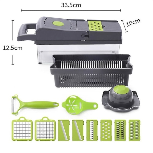 IC Grönsaksskärare i Plast, Blad i Rostfritt Stål, Lämplig för Kök, Multifunktionell Sidenskärare