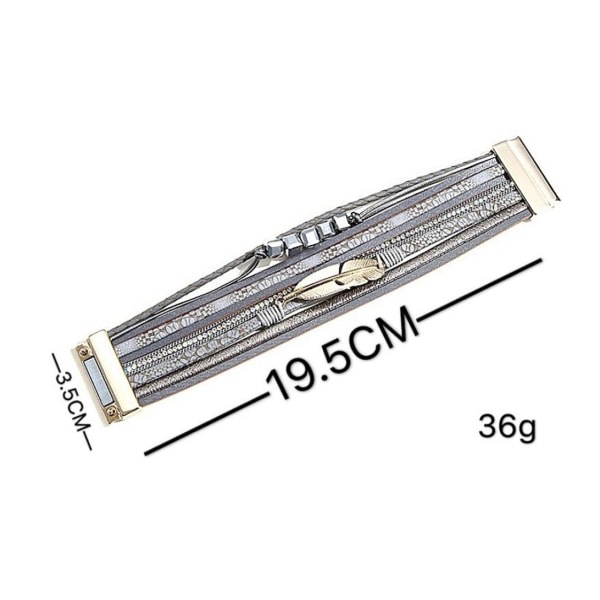 IC Armbånd Wrap armbånd med pærlor, strass, kedjor og flätat element