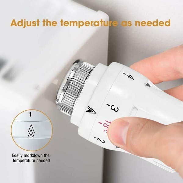Sæt med 4 termostatiske hoveder, termostatisk radiatorventil, termostatisk radiatorhoved, termostatisk radiatorventil M30 x 1,5..DEBUNS