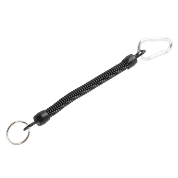 Fishing Lanyards Rope Retractable Safety Spring Coiled Rope Keychain Accessory Black
