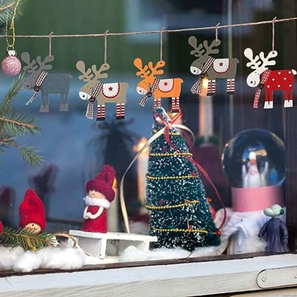 Jultræspynt 6 stk Træ Julpynt, Chr IC
