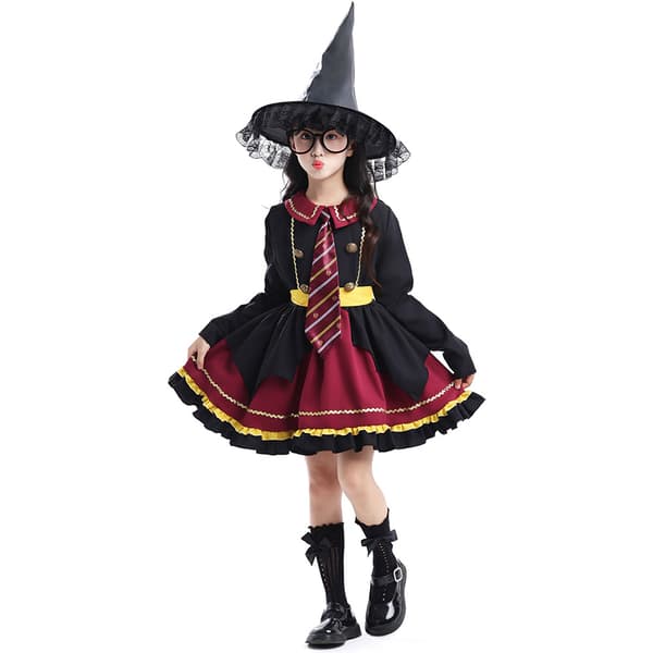 Harry Potter Uniform til piger, Gryffindor Vinter Trolddomsrolle Spil Kostume til Sceneshow 3XL