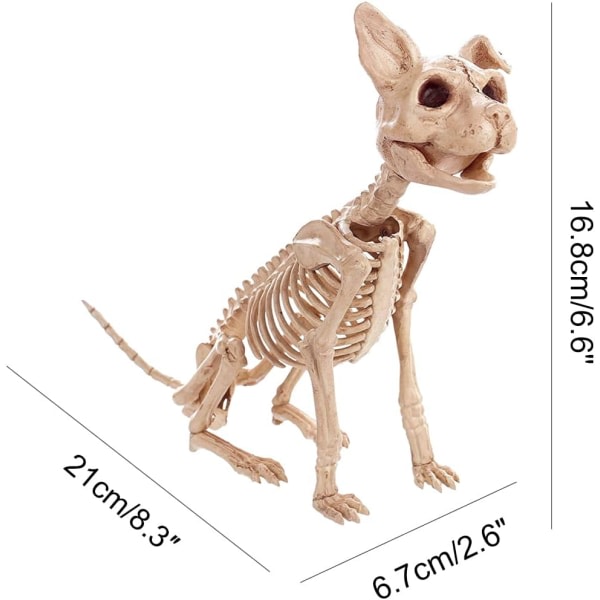 IC Halloween-dekorasjon, Halloween-skelettkatt, djur og naturlig størrelse Skelettkattben for hallowmas-dekoration Spökhusfest