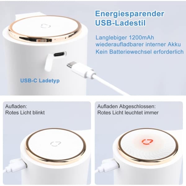 IC Automatisk flytende såpedispenser, 250 ml påfyllbar, hvit