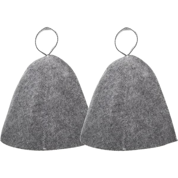 2 stk. badstuehatter i filt, badehette, hodebeskyttelse, absorberende badstuehatt for badstue, dusj, bad, dampbadstue A 2 stk. 2st