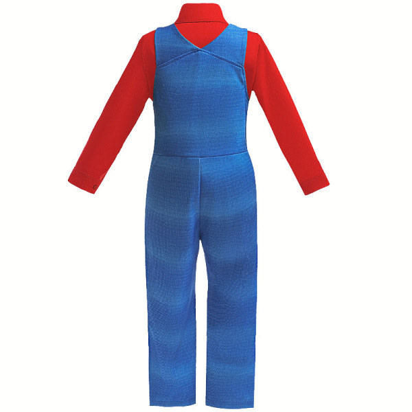 Super Mario kostym Halloween Cosplay kostym til barn Super Brothers kostym antrekk Rød 130cm