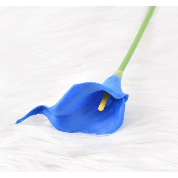 IC Kunstig blomst calla lilje falsk blomst kongeblå 10 stk