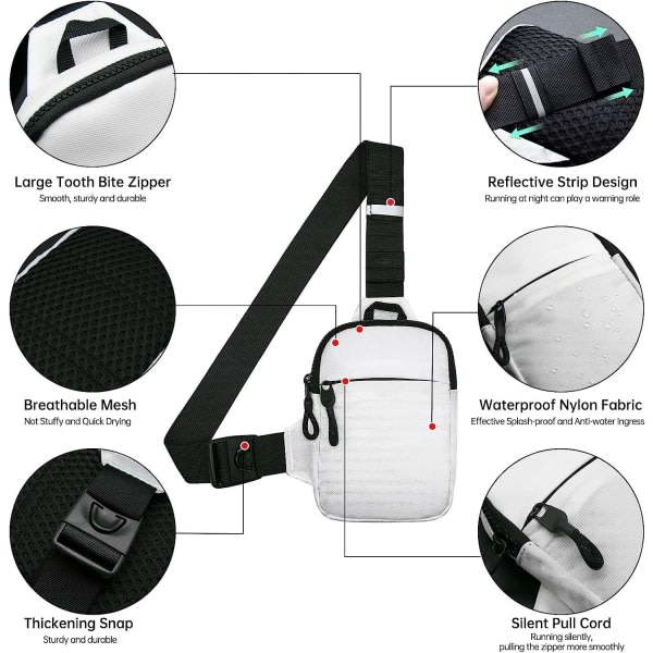 IC Mini Sling Bag - Herr Dam Liten Vattentät Crossbody Casual Phone Bröstväska för vandring