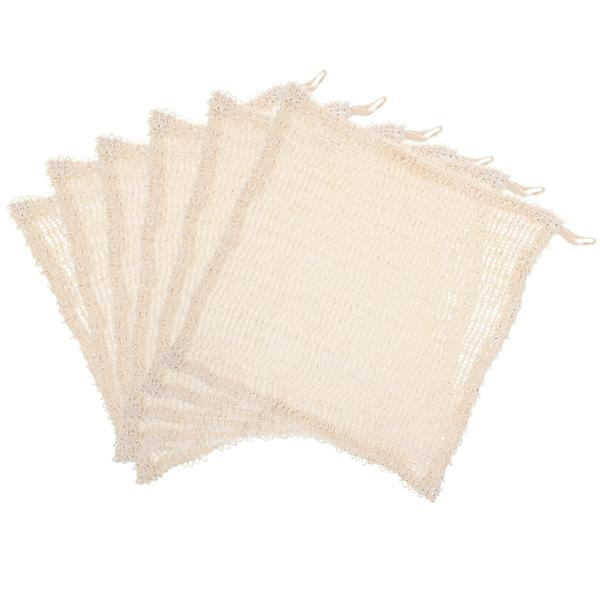 6 st Spa Handduk Dusch Skrubba Tvättlapp Bomull Linne Fyrkantiga Handdukar Kroppstvätt Trasor Handdukar Tyg Badkar Beige 25x25x0.3cm