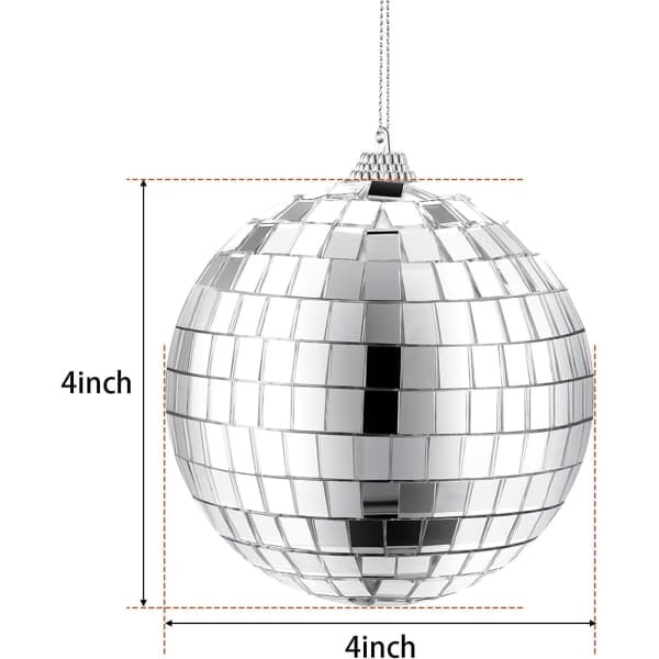 2-pack 4-tums spegeldiscokula, 70-tals discofestdekoration
