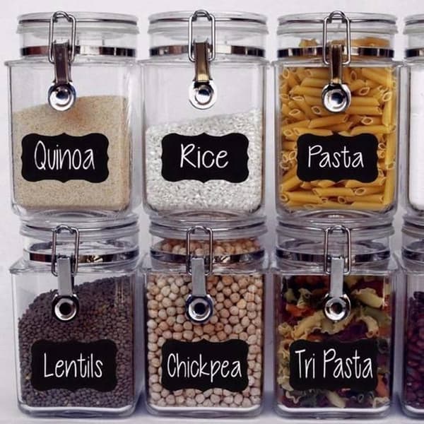 Itsekiinnittyvät liitutaulutarrat – liitutaulutarra – tarrat – liitutaulutarrat – 5 x 3,5 cm – 72 kappaletta