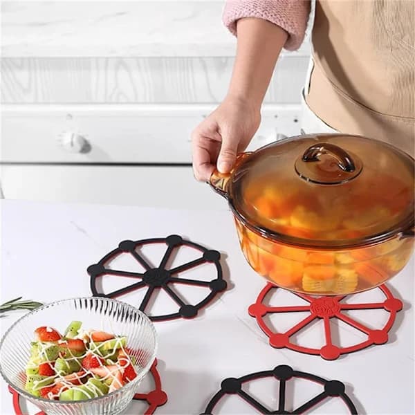 Two-tone Thermal Insulation Pad Non-slip Food Grade Silicone Mat High and Low Temperature Resistant Table Mat Coaster