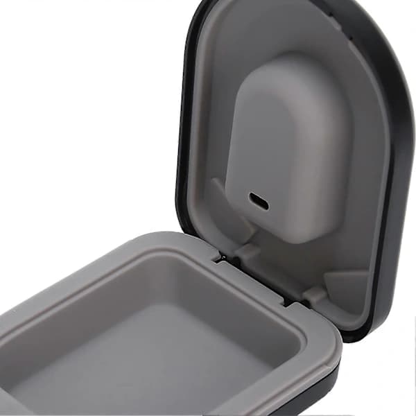 Behind-the-Ear Hearing Aid Case Waterproof Portable Drop Protection Hearing Aid Storage Box Black
