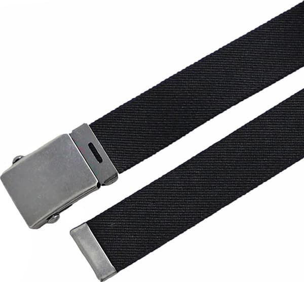 Landley Stretch Canvas Belte for Menn Kvinner, Elastisk Web Belte med Metall Skyvespenne, Justerbart Hverdagsbelte, Svart, Størrelse 125 (140 cm)