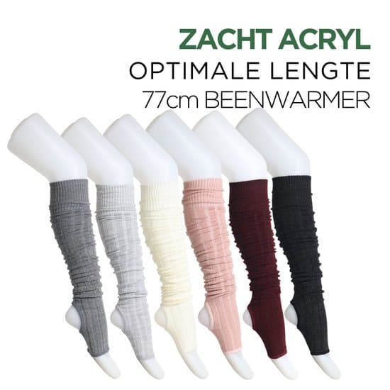 Balletbenvarmere til kvinder, 77 cm bløde akrylstrikkede benvarmere med stigbøjle til dans, varme åndbare elastiske pasform til ballet, pink
