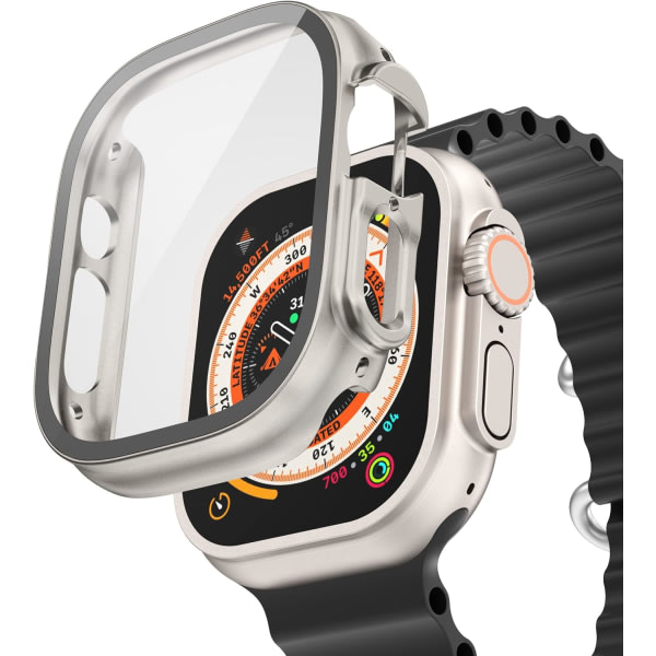 Hårt case Designat för Apple Watch Ultra 49 mm med 9H härdat glas IC