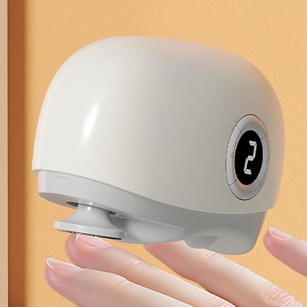 Elektrisk negleklipper, USB oppladbar 3-hastighets trimmer med LED og negleoppsamler, for eldre, barn, reise, grå