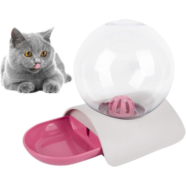 IC Cat Vanndispenser Automatisk Cat Torrfoder Dispenser Pet Vattenflaska Kattungematare Hund Vattenskål Rosa