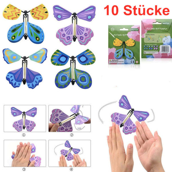 10x Magic Butterfly - Magisk Flyvende Sommerfugl Legetøjs Trick