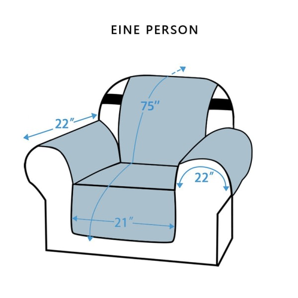 IC Vattentätt og halkfritt soffbeskyttelse med elastisk bånd Tvättbart soffbeskyttelse Gråbrun Hölje till enkel soffa