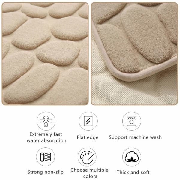 IC 40x60cm Absorberende Skridsikker Badeværelsesmåtte Memory Foam Badeværelsesmåtte