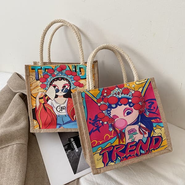 IC Canvas Design Tygväska Handväska Axelväska Slingväskor gul