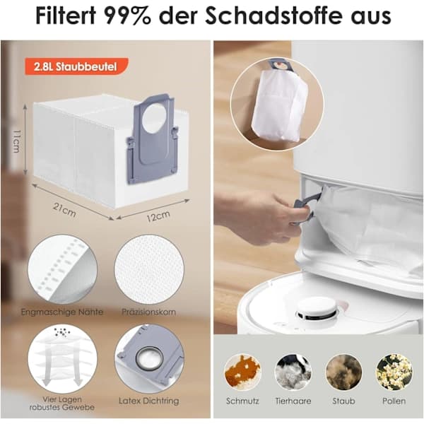Roborock Qrevo S/Pro/MaxV Robotdammsugartillbehör - AD11 Kompatibel [JUN]