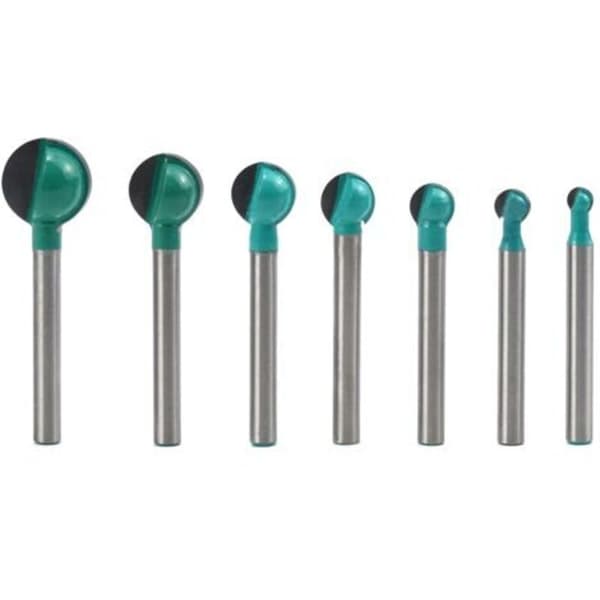 7st 6mm Rund Skaft Träfräs Bit Set 6/8/10/12/14/16/18mm Spårfräs