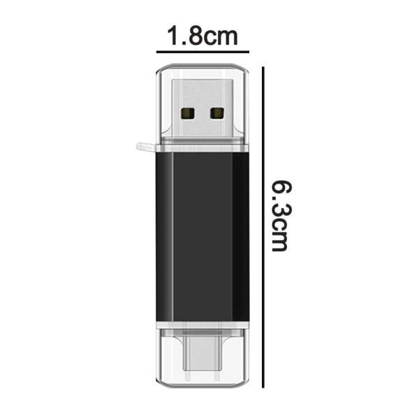 IC NOE USB -vähintään 64 Gt, dubbel flash-enhet 2-i-1