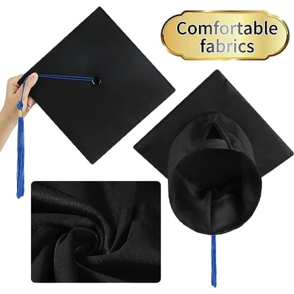 IC Unisex Eksamenshue, Justerbar Cap til Graduation University High School Master Hat