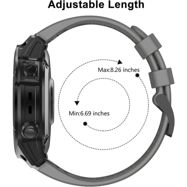 IC Urrem Silikon (Digitalt Ur osv) - Flere Størrelser 22 mm