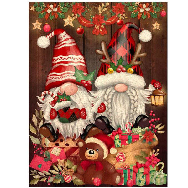 Jultomtens bjørn diamantmaleri (30*40 cm)