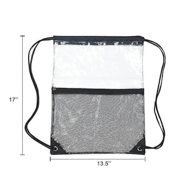 2 Pcs - Transparent Backpack, Transparent Drawstring Bag, Transparent Sports Backpack, Drawstring Sports Backpack, Transparent Sports Drawstring Bag