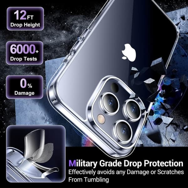 IC Fodral för Apple iPhone 15 Pro (2023), kameraskydd stötsäker TPU mjuk silikon mobilskal iPhone 15 Pro Max (klar)
