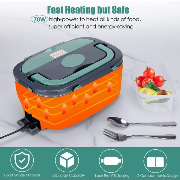 Electric lunch box with heating function, 3-in-1 container, heater for car, truck and work [HK]