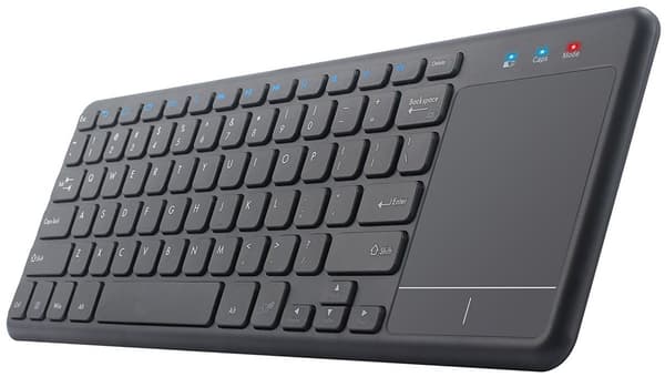 2.4G Trådløst Tastatur Med Touchpad, 78 Taster, Stille ABS Design, Til Windows Bærbare Computere Og TV'er, Sort, 36.7 x 12.3 x 2 cm