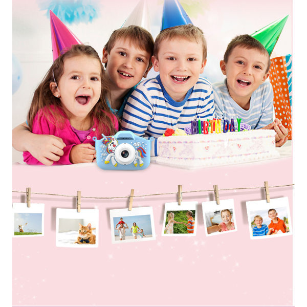 Barnkamera för flickor, 20 MP HD Dual Lens Toddler Blue