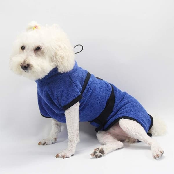IC Hundhåndklæde i Mikrofiber Hurtigtørrende Superabsorberende Blød Badekåbe til Hund og Kat Blå (L)