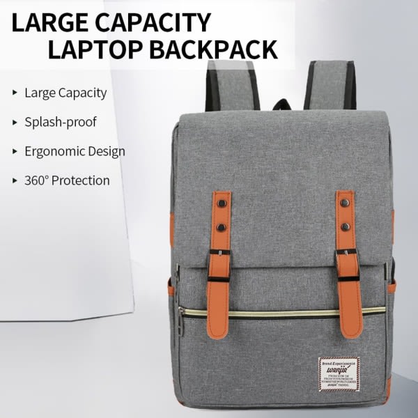 IC 3-pack datorryggsäck med stor kapacitet, ryggsäcksstorlek 40 × 30 × 12 cm, skolryggsäck, laptopryggsäck