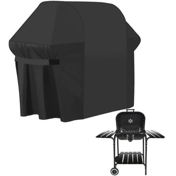Grillovertræk Universal Polyester PVC-belagt UV- og Regnbeskyttelse til Kul- og Gasgrill Sort 147 x 75 x 131 cm