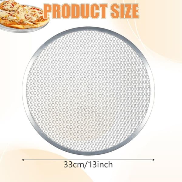 Sæt med 3 Pizza Riste 33 CM, Aluminium Pizza Pande, Rund Pizzaform til Pizza, Grill