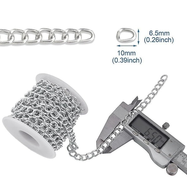 Aluminium Vridna Kantkedjor Silver Gyllene För Halsband Armband Smycken Göra Osvetsade 5mroll Silver