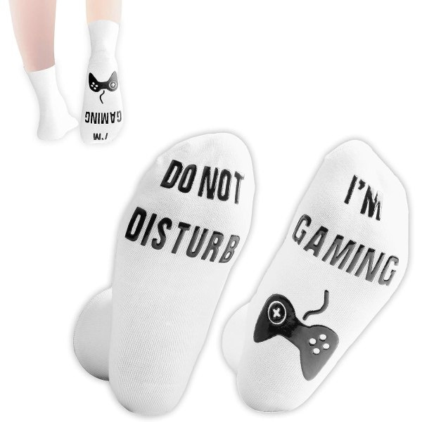 IC Stör ej I'm Gaming Socks, Gaming Sock Funny Vit färg
