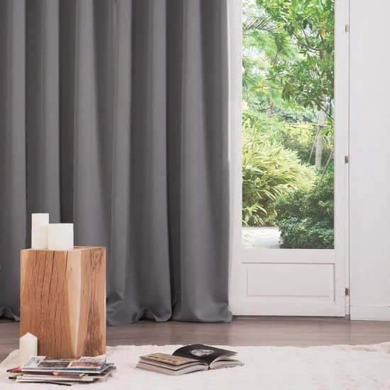 Blendingsgardiner sett med 2, termisk isolerte polyestergardiner med maljer for soverom og stue, grå, 53 x 94 tommer