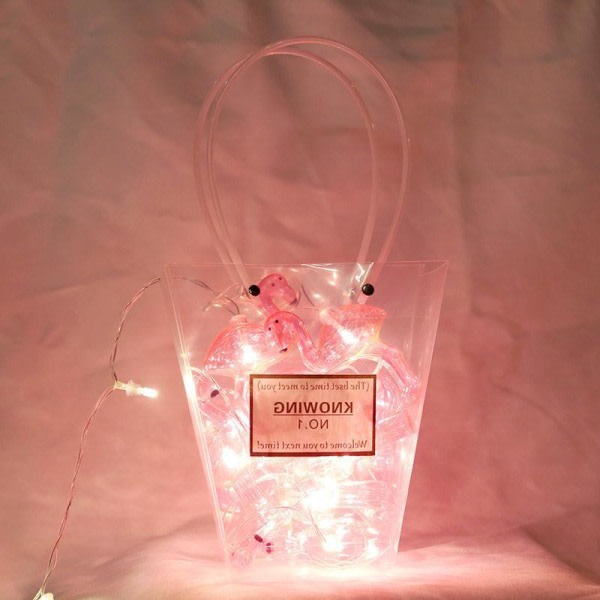 IC LED-batterilampe Flamingosnörehänge Juldagens dekorative lampe eller Flamingo festljus (utan batterier)