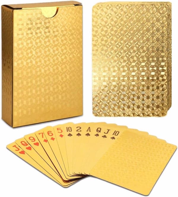 EAY Guld Vattentäta Spelkort - Pokerset för Fester och Spel