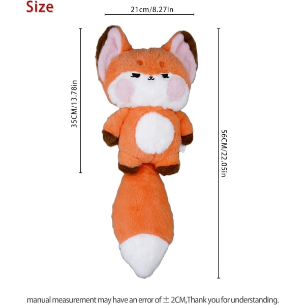 IC Fox Plyschdocka, Rävleksak, Högkvalitativt Plyschtyg och PP-Bomullsfyllning, Perfekt för Heminredning (Orange)